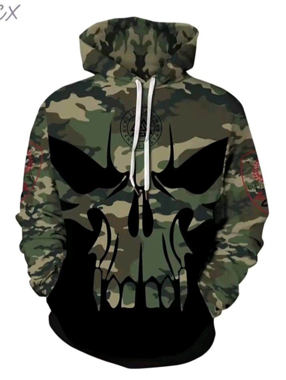 Men's Vintage Sweater 3D Skull Graphic Printed Casual Hoodie